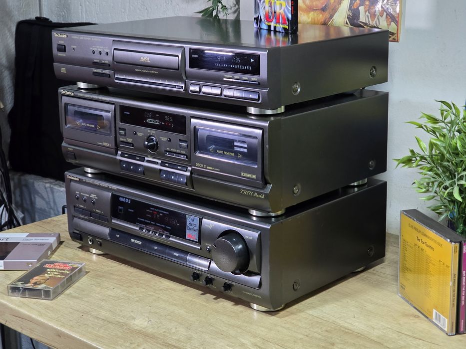 Linie audio TECHNICS receiver sa-ex100,dublu deck RS-TR373M2,cd-player