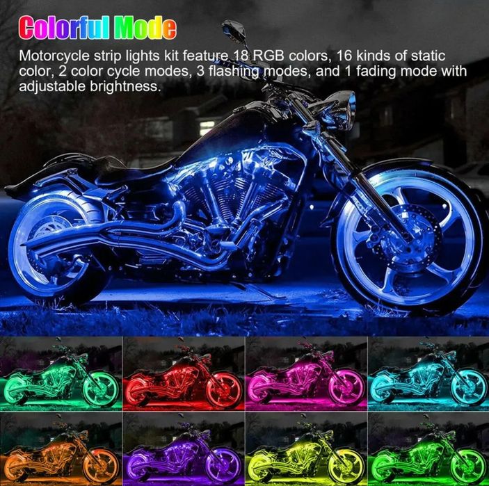 Kit iluminare banda led RGB neon moto ATV ambiental  APP control