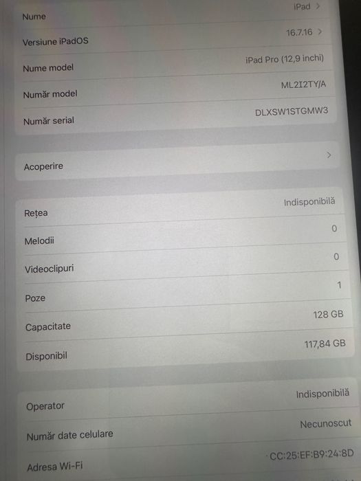 Vand ipad pro a1652