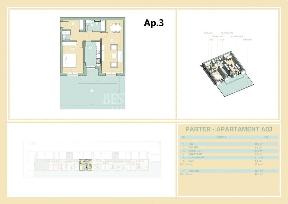 2 Camere Decomandat cu Terasa de 45 mp | Bloc Boutique | Incalzire in
