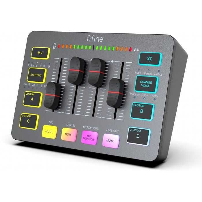 Продается комплект Fifine am8 + mixer sc3 + пантограф + XLR провод