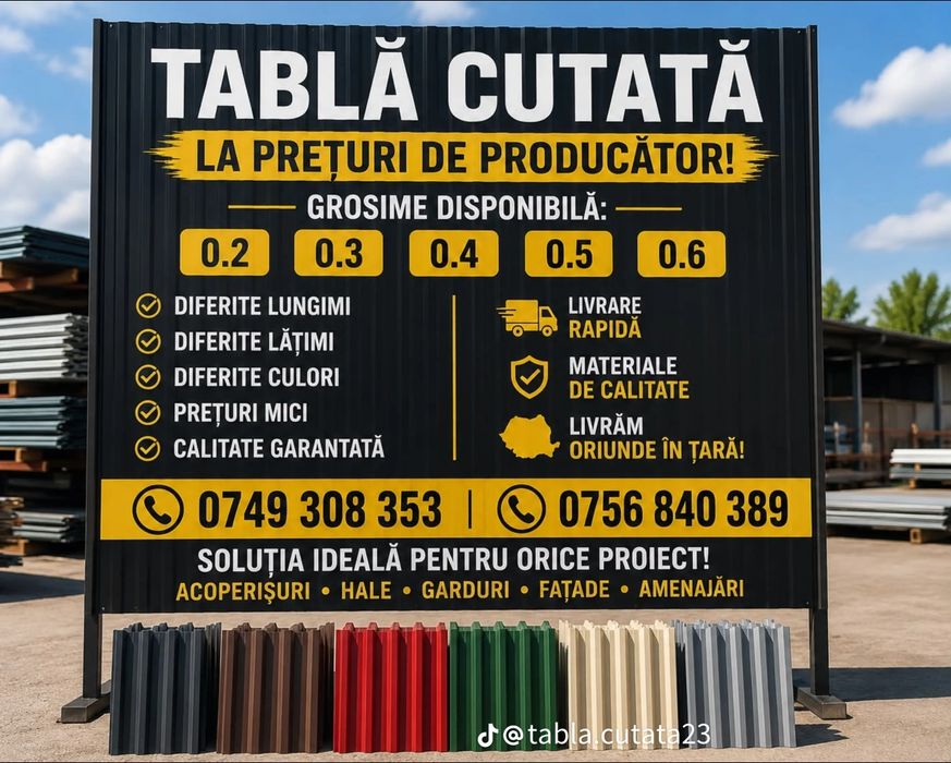 Tablă cutată de vânzare