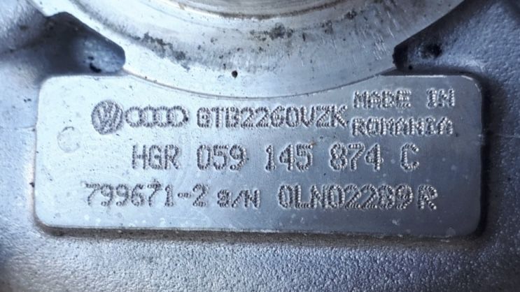Turbo Audi A4 A5 A6 A7 A8 Q5 Q7 : 3.0 TDI, 059145874L / 059145874C