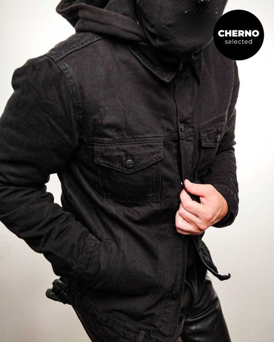 Мъжко черно дънково • деним яке SAINT MORTA Denim Jacket – размер L