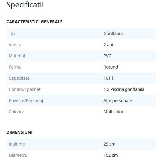 Piscina gonflabila Bestway 102 x 25 cm - Sigilata, Noua