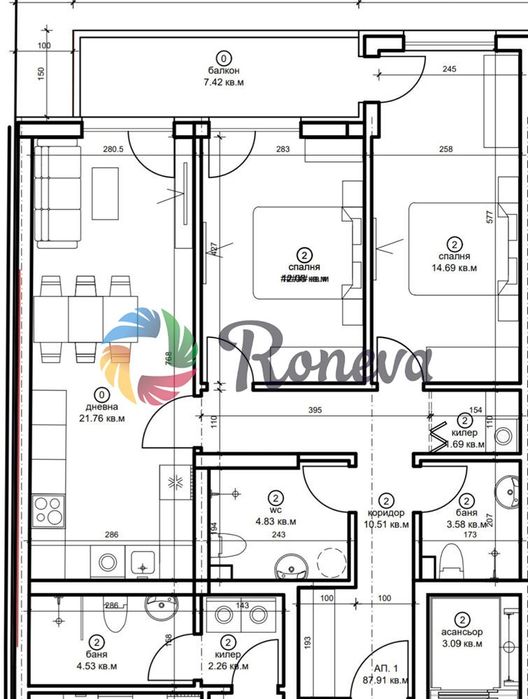 Продава се Тристаен апартамент в Варна, Окръжна болница - 96 кв.м за 1450 €/кв.м - Снимка #1