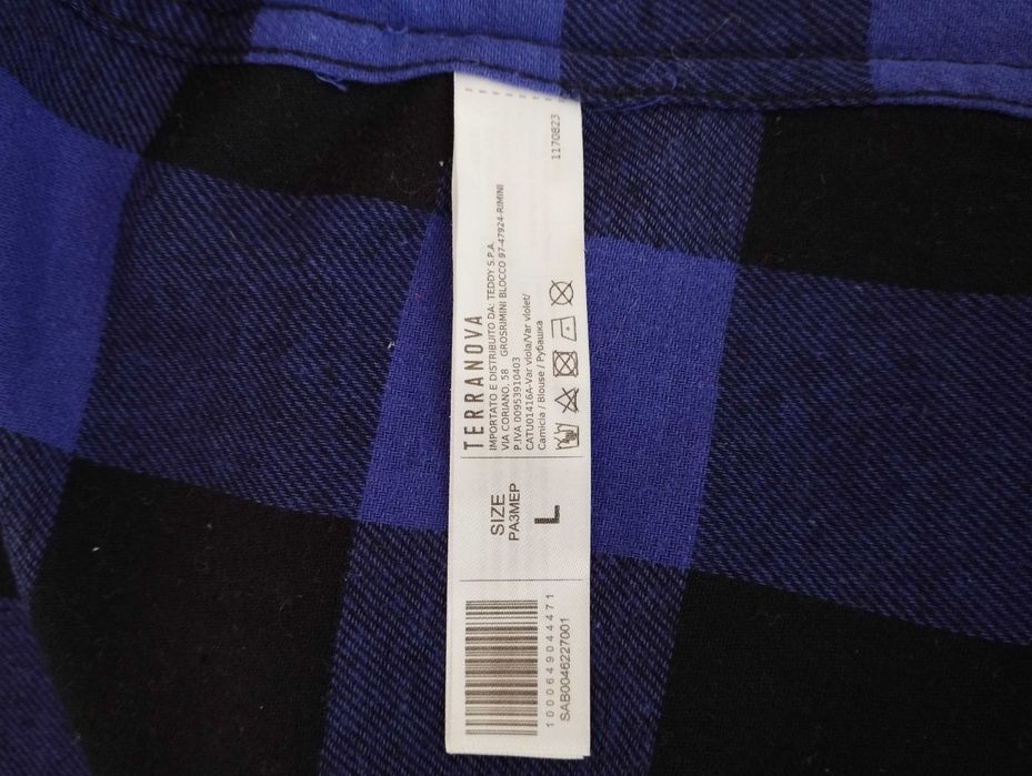 Vand cămasă mov cu negru cu manecă lungă