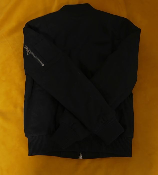 Geaca Original Bomber, lana naturala, neagra, femei
