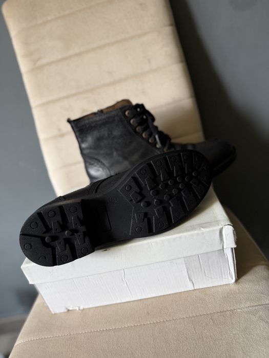 Ghete barbat din piele naturala marime 40 negre cu siret