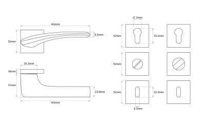 Дръжка за врата 231 розетка - Черен мат