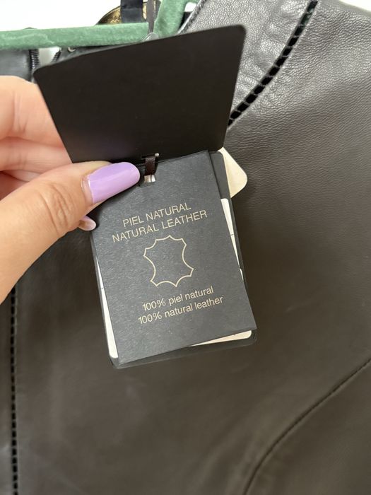 Tricou piele Massimo Dutti S nou cu eticheta