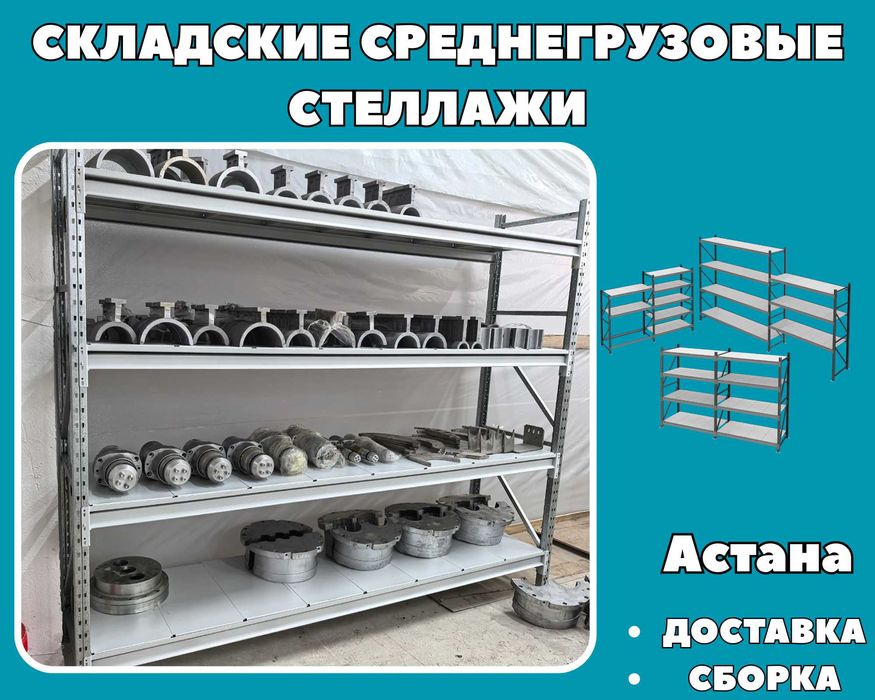 Складские стеллажи, стеллаж для склада, складские грузовые стеллажи