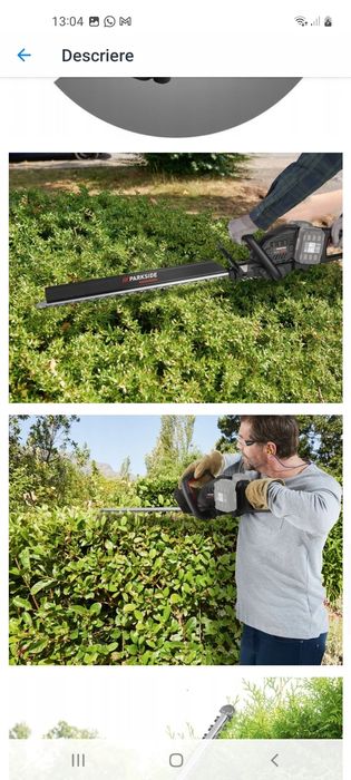 Trimmer gard viu Parkside 40V PPHSA 40 Li B2 sigilat garantie