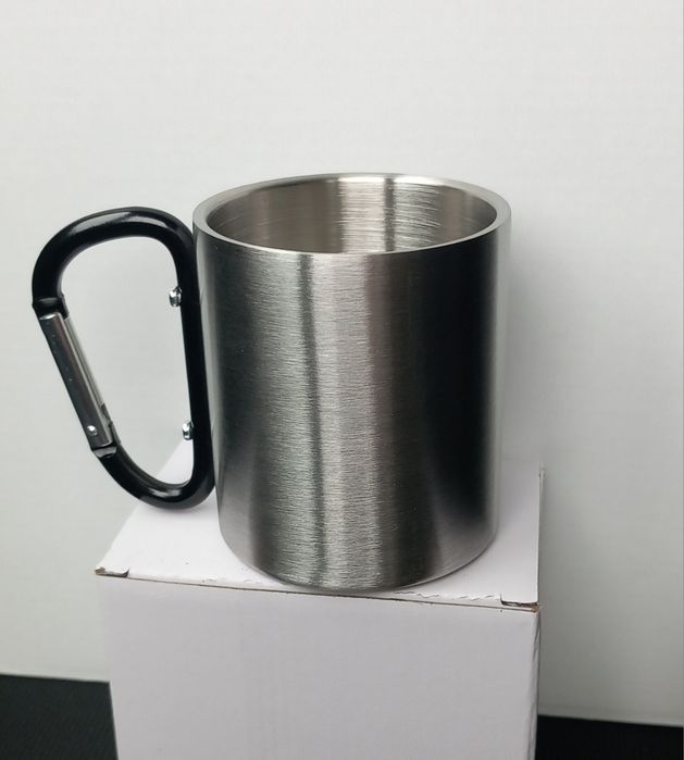 НОВА Туристическа Метална чаша с дръжка - карабина, 200 мл.