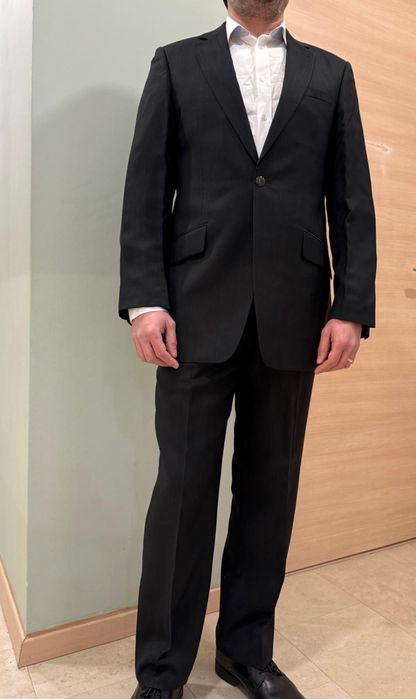 Costum elegant - negru, lana plus matase. impecabil