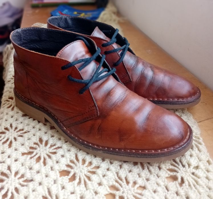 Ghete din piele maro Carlo Pazolini evenimente oraș munca plimbare.