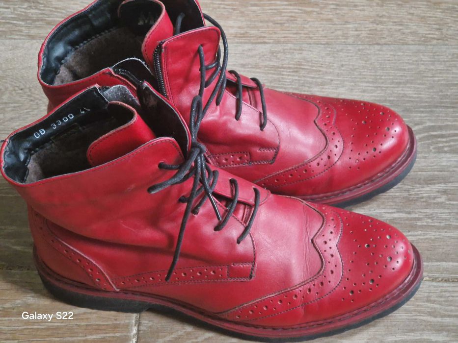 bocanci dama piele rosii