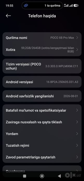 Poco x8 pro max 12/256 Oq