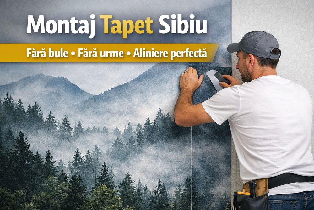 Montaj tapet și fototapet Sibiu – fără bule, fără urme