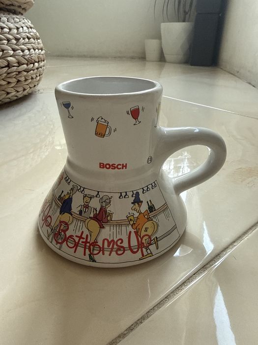 Vintage чаша Blaupunkt "Bottoms Up", рекламна, с широка основа
