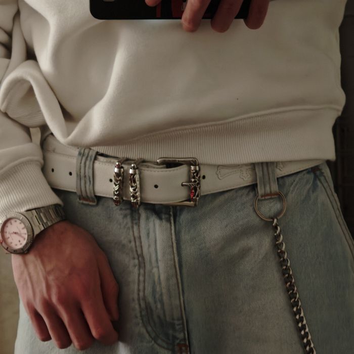 Chrome Hearts бял колан