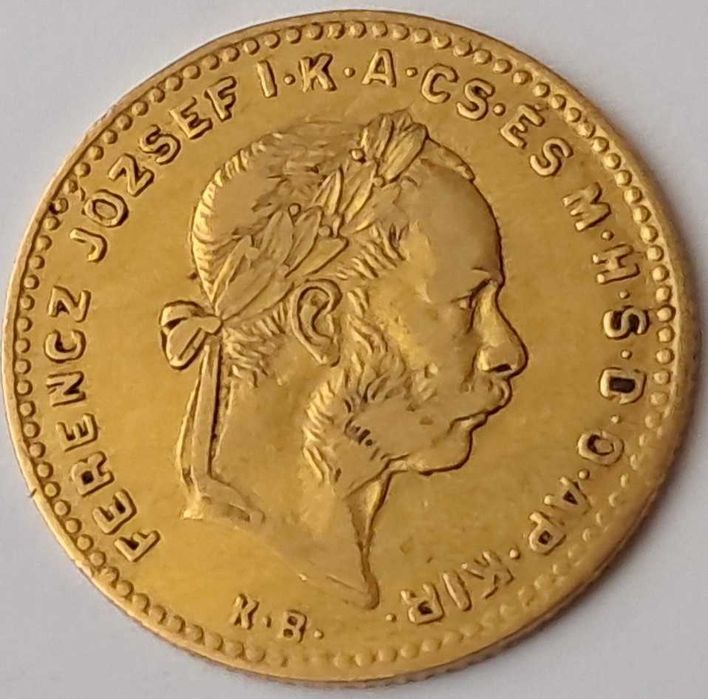 Ungaria, 10 Francs / 4 Forint 1884 - Francis Joseph I