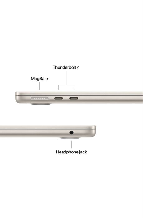 Лаптоп Apple MacBook Air 13", Apple M4, 10 CPU ядра и 10 GPU ядра, 24GB RAM, 512GB, Starlight, Международна клавиатура, RO ръководство