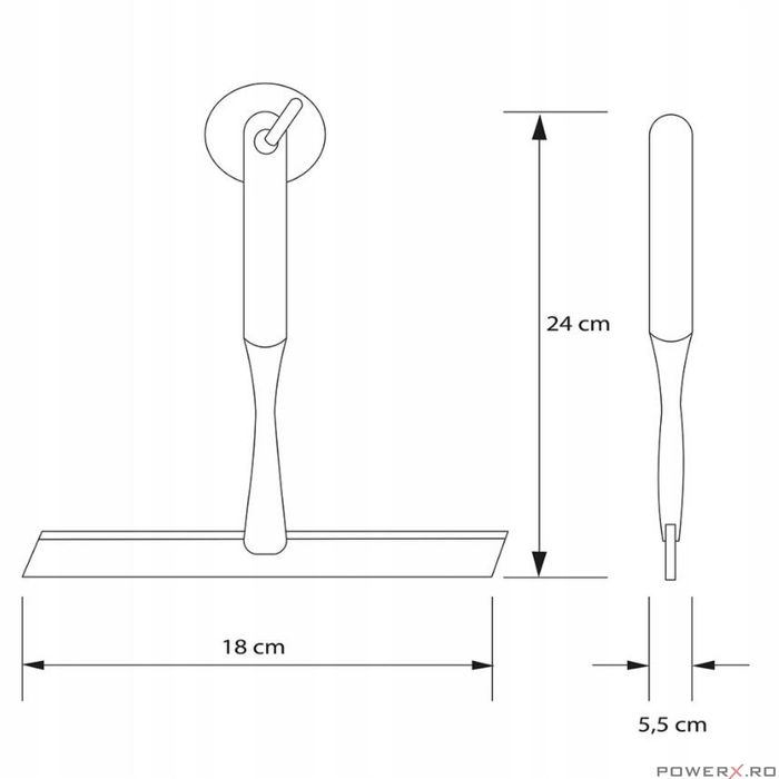 Racleta pentru geam, cu maner din inox, dimensiune 24x5,5x18 cm, Sepio