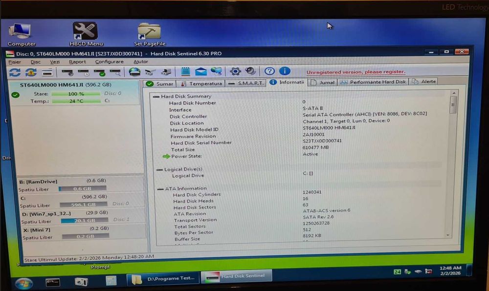 2.HDD Hard Disk Laptop Samsung/Seagate 640Gb 5400rpm 8MB SATA II