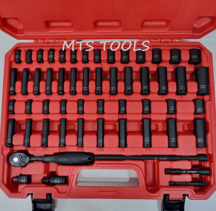 Trusa tubulare impact Chrome molibdem 54 piese 1/4 metric