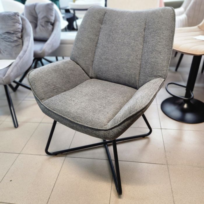 PROMO Fotoliu WOLTU, textil gri