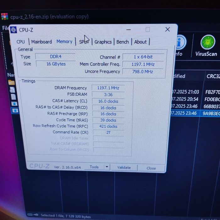 ОЗУ ddr4, 16гб, 3200 мгц, Cl 16