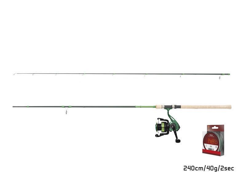 Combo spinning Delphin UniSpin:ZEPHYR Spin 240cm/40g;ELIXIR 3T;fir