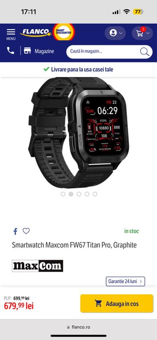 Smartwatch Maxcom Titan Pro Black Grey