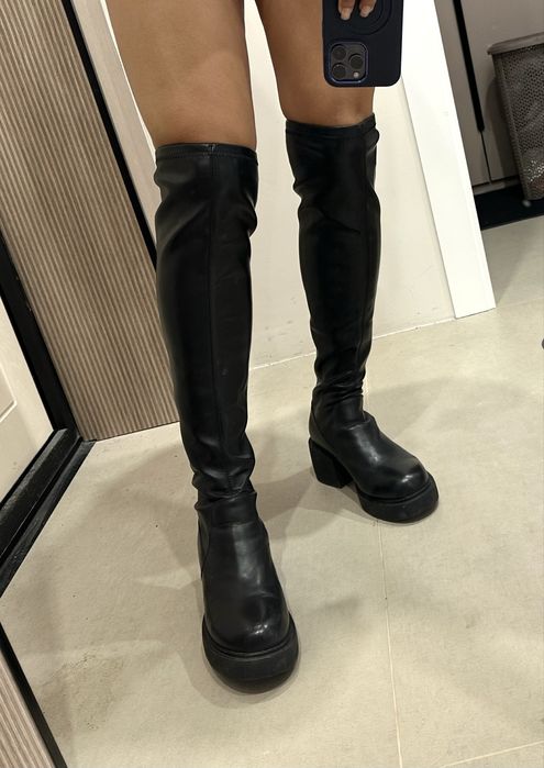 Ботфорты сапоги кожа