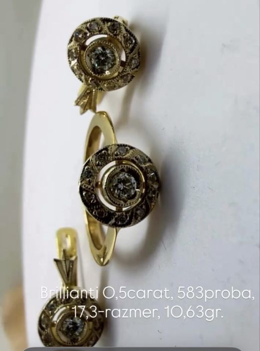 Elegantniy kompkekt brilliantami 3,1mm kajdiy, 10,65гр 585proba