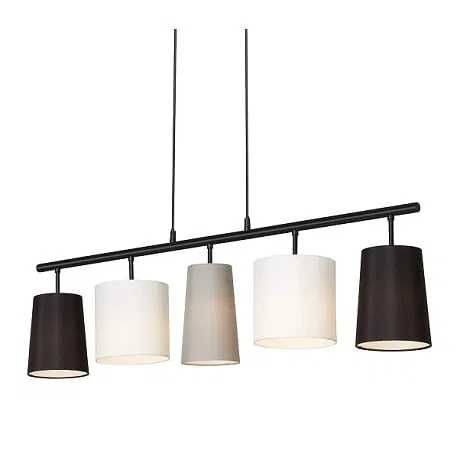 Висящ полилей с 5 глави черна основа индустриален ретро