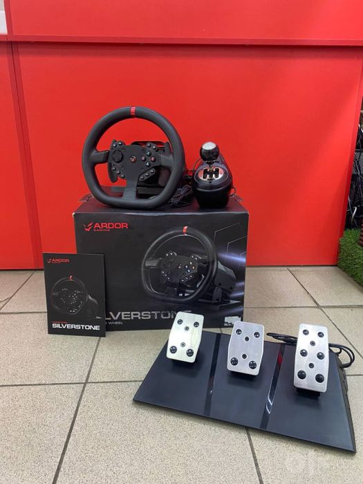 Игровой руль Ardor Gaming Silverstone полный комплект,руль,КПП, педали