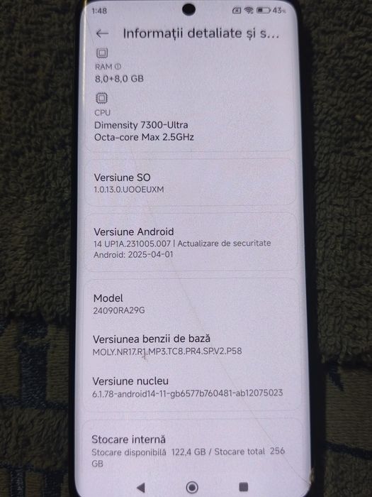 Vând telefon Xiaomi Note 14 Pro 5g