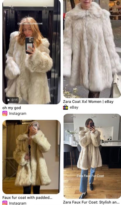 Zara пухено палто