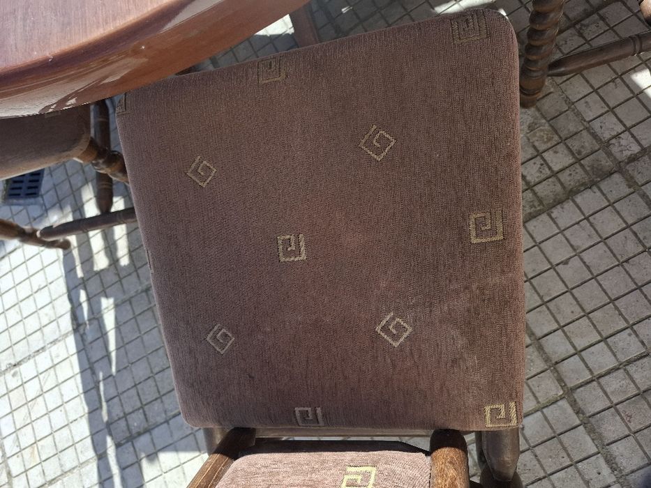 Комплект маса + 6 стола дърво