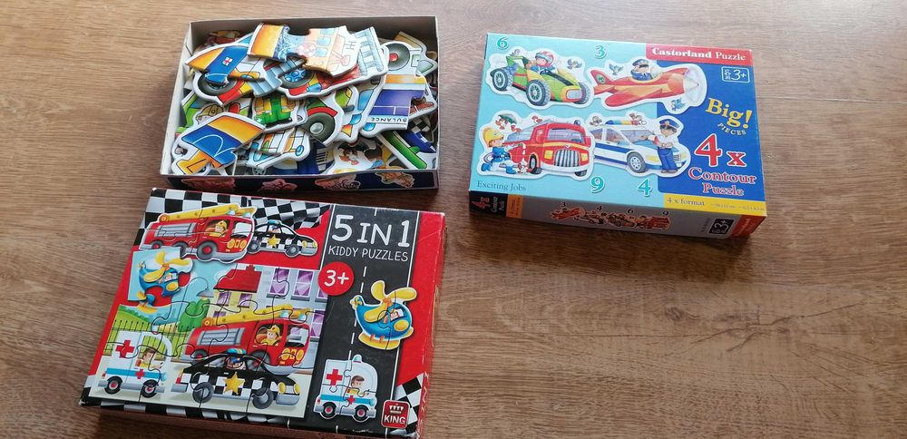 Puzzle pentru copii cu Mijloace de transport si Meserii