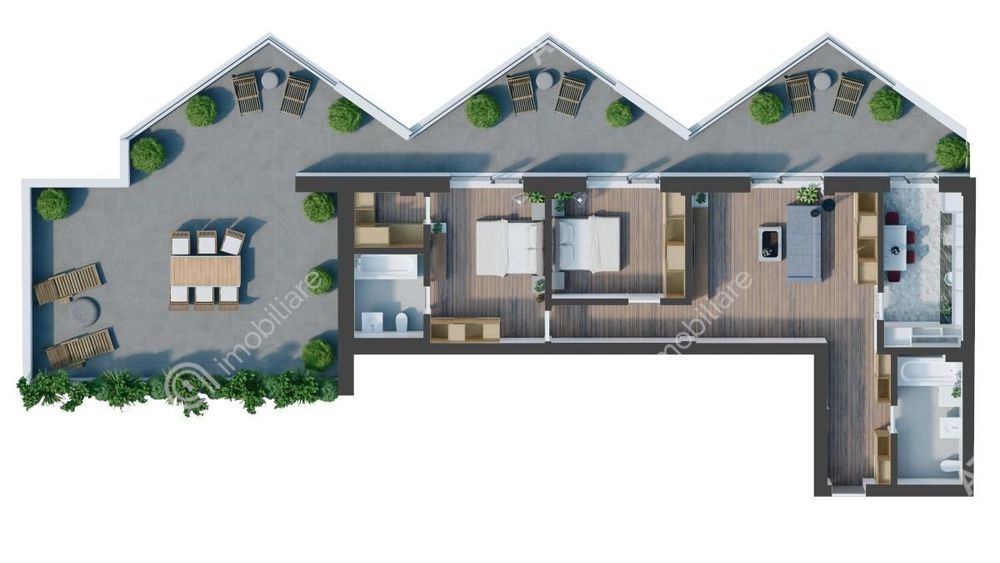 Penthouse 3 camere 85 mp utili parcare subterana boxa 110 mp teresa