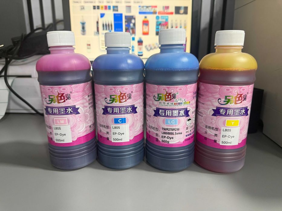 Чернила для принтеров Epson 500г капля  BK, Y, M, C, LC, LM.