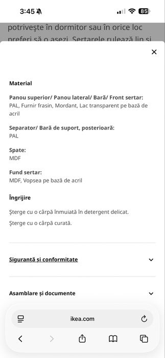 Comoda 6 sertare Negru/Maro 160x78