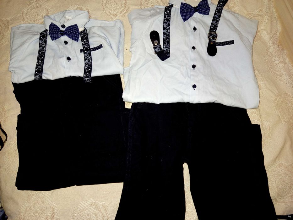 Детски комплект риза панталон папионка и тиранти