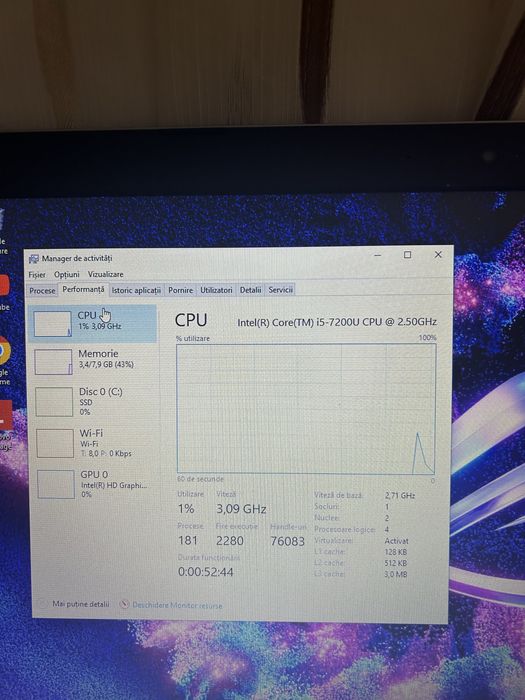 Laptop display 17.3 inch| procesor i5| 8gb ram ddr4| ssd 240gb