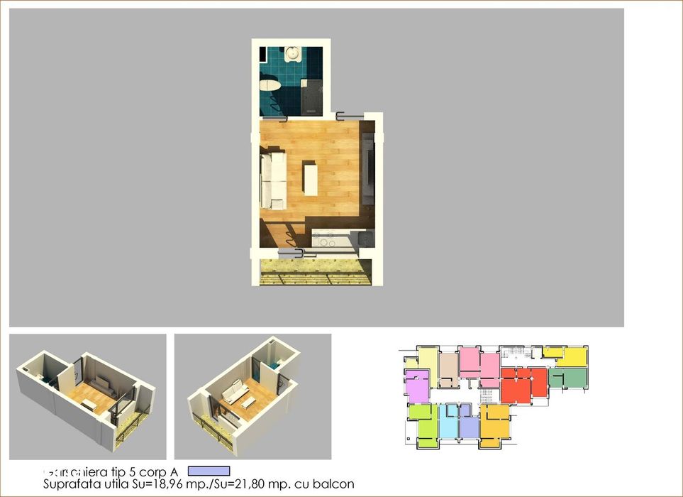 ULTIMA BUCATA!de la 830€/m2+TVA-Garsoniera 21.8 m2 utili in Costinesti