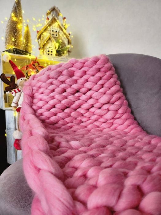 Ръчно изработено одеало 100%  мерино вълна