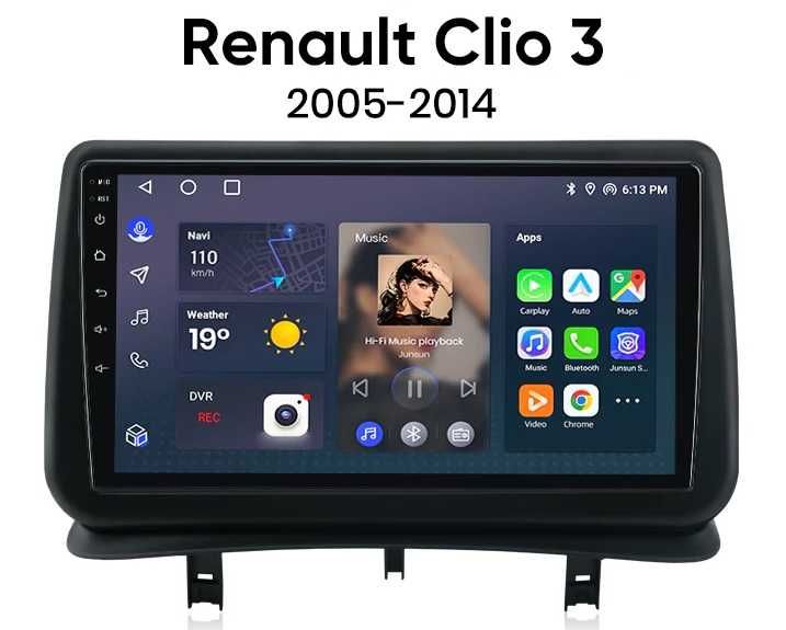 Мултимедия Двоен дин за Renault Clio 3 Навигация Android Рено Клио 3